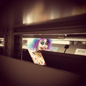 clown in the library