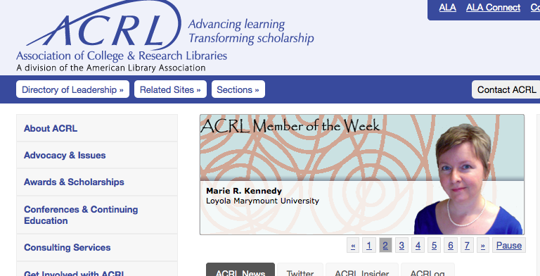 Marie is ACRL Member of the Week!